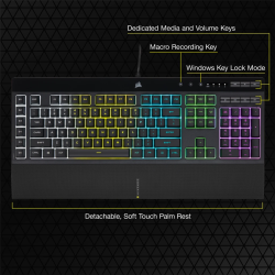 Corsair K55 Pro RGB – Clavier Gamer Silencieux